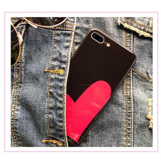 Ốp Cường Lực Tim Đỏ Đen ip6,6s,6plus,6splus,7,7plus,8,8plus,X