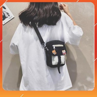 Túi Đeo Chéo/ Balo Mini Gắn Sticker Cô Gái