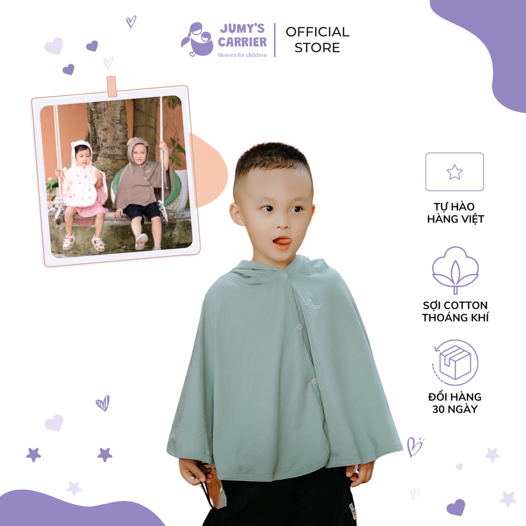 Jumy's - Áo Choàng Cho Bé- Áo Choàng Chống Nắng Chống Gió Màu Xanh - Chất Cotton Thoáng Mát