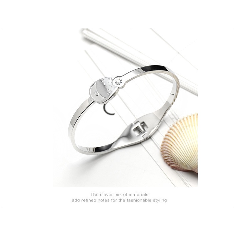 Vòng tay titan mèo may mắn (vàng/vàng hồng) TT523 - KHÔNG BAY MÀU - BẢO HÀNH 12 THÁNG