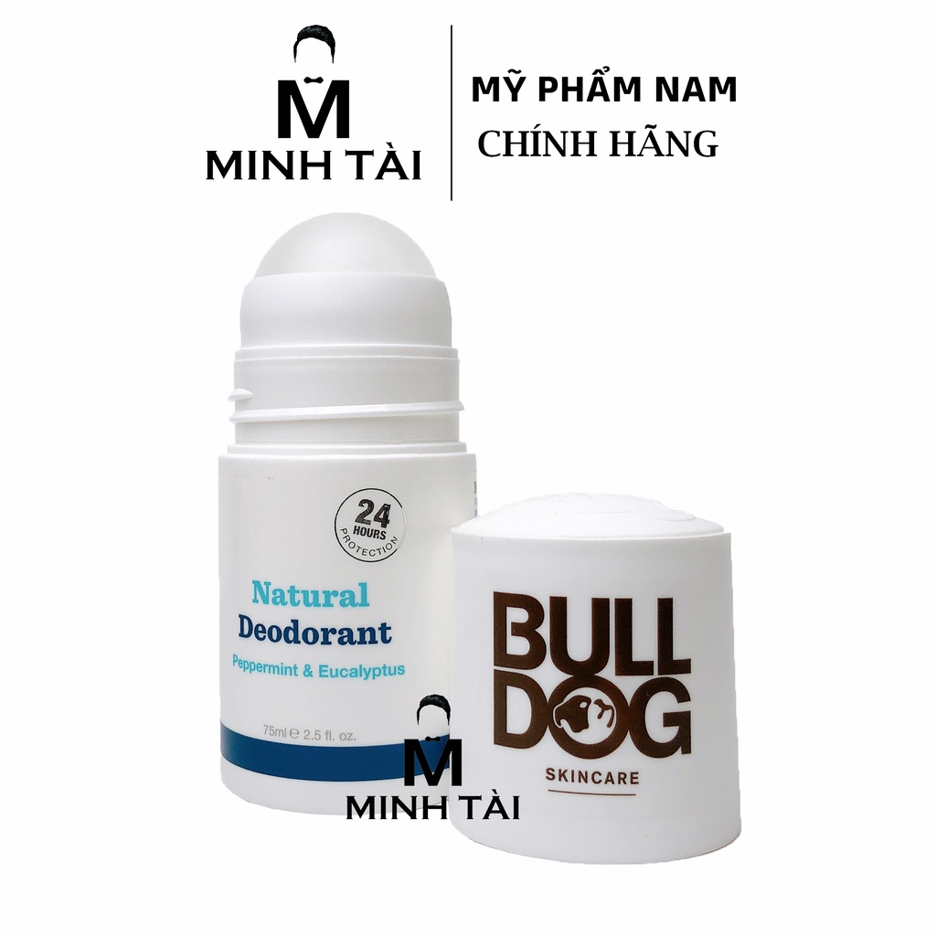 Lăn Khử Mùi Cho Nam BULLDOG Peppermint &amp; Eucalyptus Natural Deodorant - 75ml - Hàng Chính Hãng