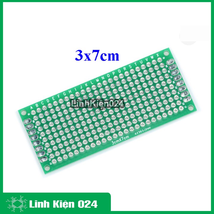 Phíp Đồng Đục Lỗ 2 Mặt PCB Xanh Tốt  Dày 1.6mm