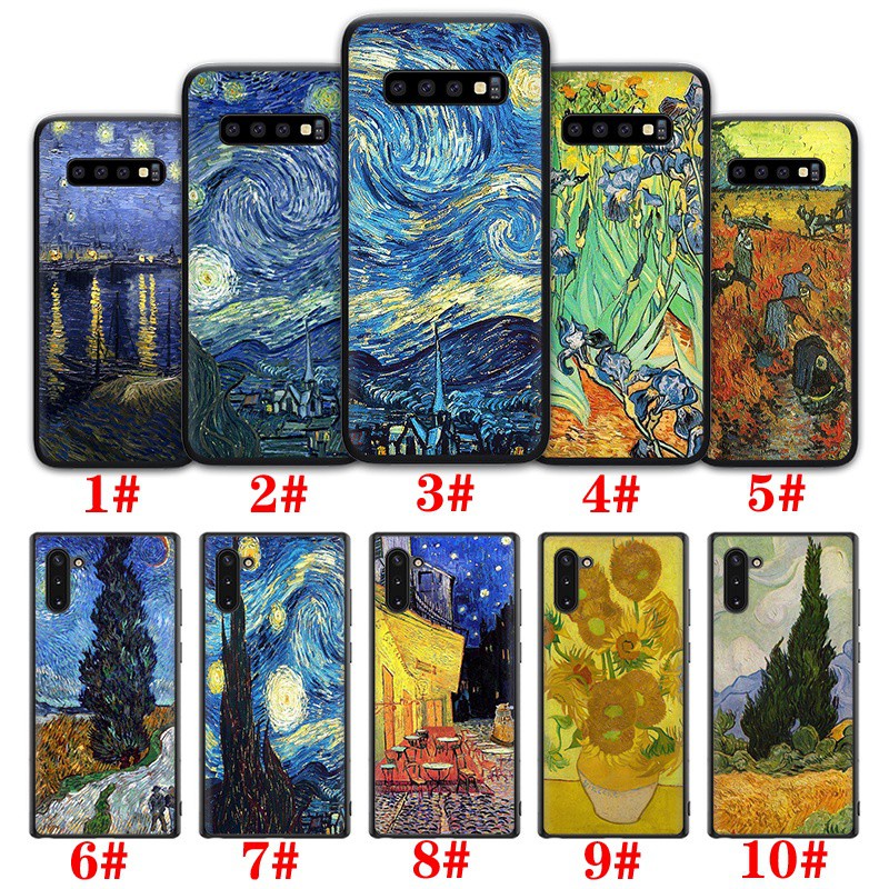 Ốp điện thoại TPU silicone mềm họa tiết Van Gogh cho Samsung Note 10 Lite Plus 20 Ultra