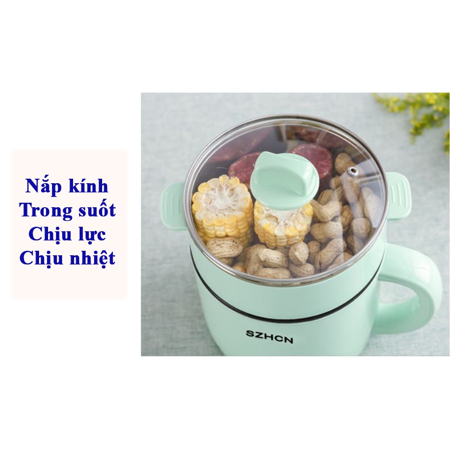 Nồi điện đa năng SZHCN chính hãng, Nồi lẩu mini 1.2L, 3 tầng, có giá hấp. Chiên, rán, xào, luộc...đều được - BH 12 tháng