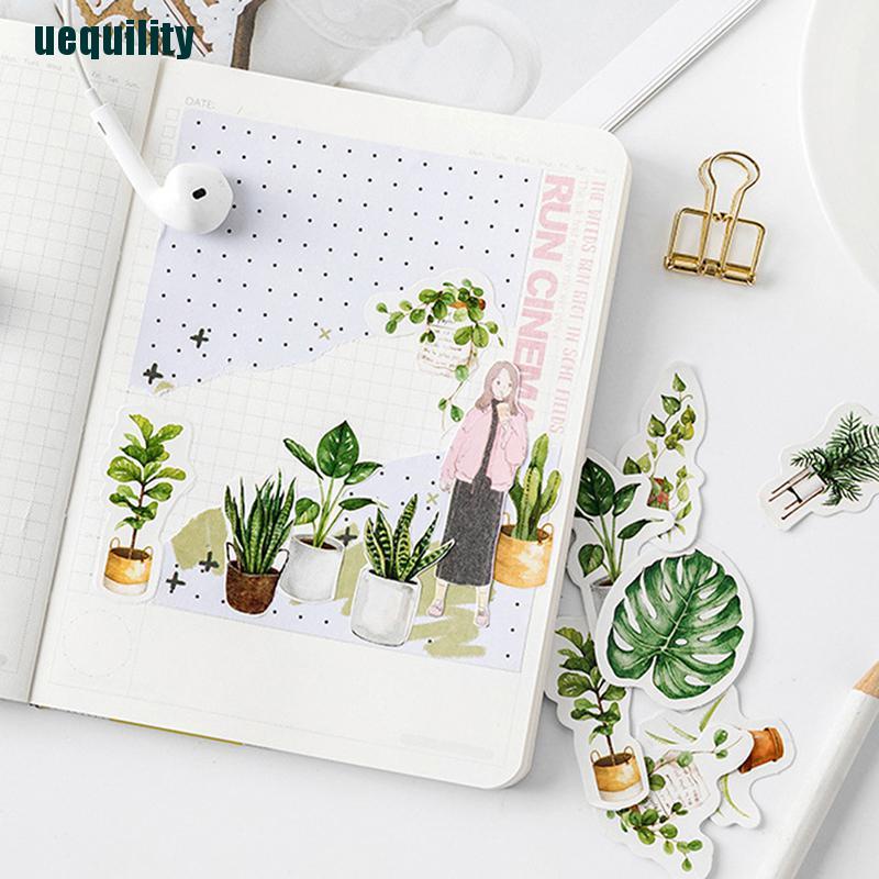 [uequility] 45pcs green leaves tree life plants DIY Diary Craft Stickers Scrapbooking decor