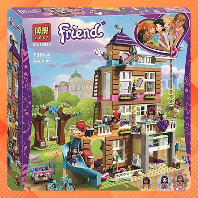 Lắp Ráp xếp hình Lego Friend Bela 10859 sx 3012 Girls Club : Ngôi nhà tình bạn 878 mảnh