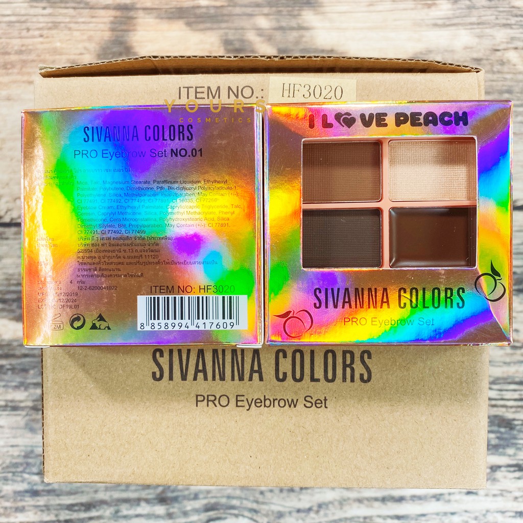 [Auth Thái] Set Bột Tán Mày Tông Nâu Đen Sivanna Pro Eyebrow Set HF3020 No.01 4 Ô | BigBuy360 - bigbuy360.vn
