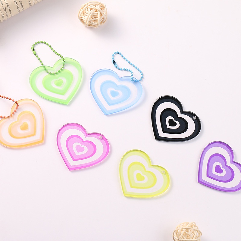 Móc Chìa Khóa Bằng Acrylic Hình Đĩa Halo Màu Gradient Độc Đáo DIY