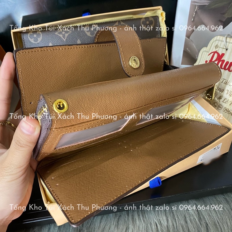 Ví Cầm Tay Nữ Thời Trang Hoa Nâu, Clutch Cầm Tay Cao Cấp (Hàng Fullbox - dập logo từng chi tiết)