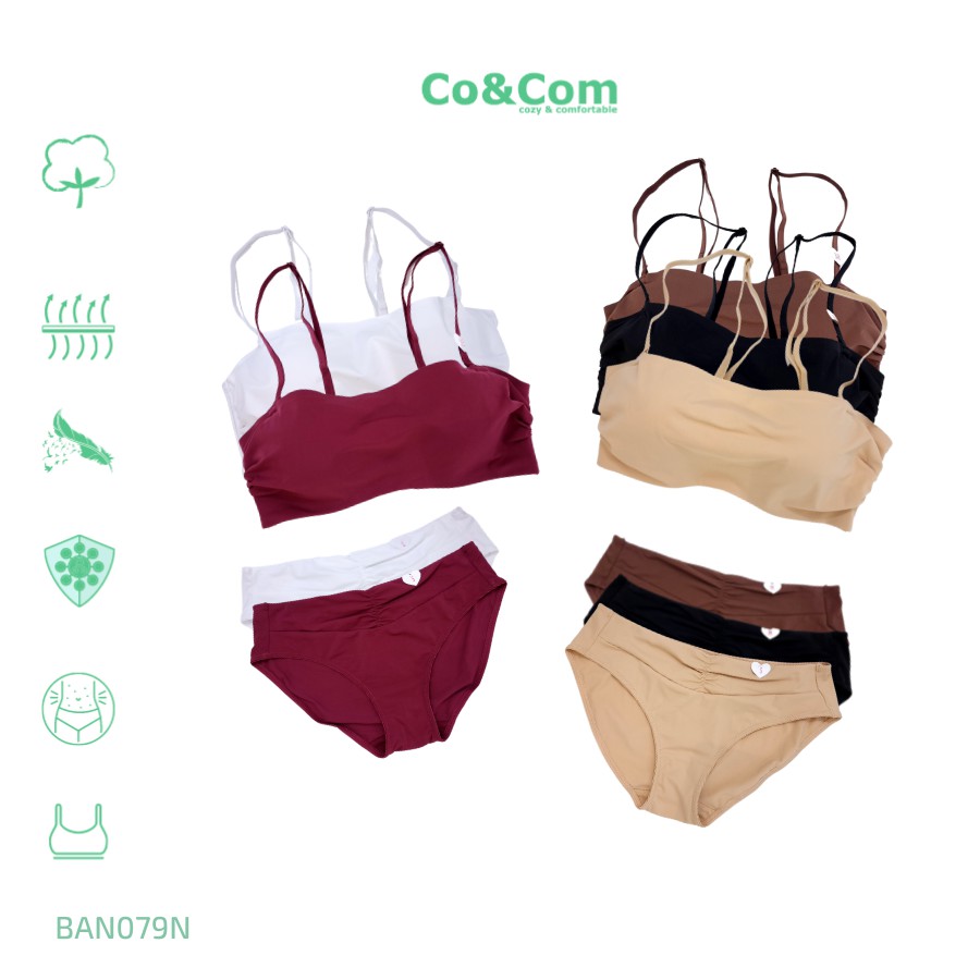 Bộ Đồ Lót Nữ Đúc Su Cao Cấp Sexy Co&Com BAN079N Dáng Quây Nâng Ngực Chất Mềm Mịn Co Giãn Thoải Mái