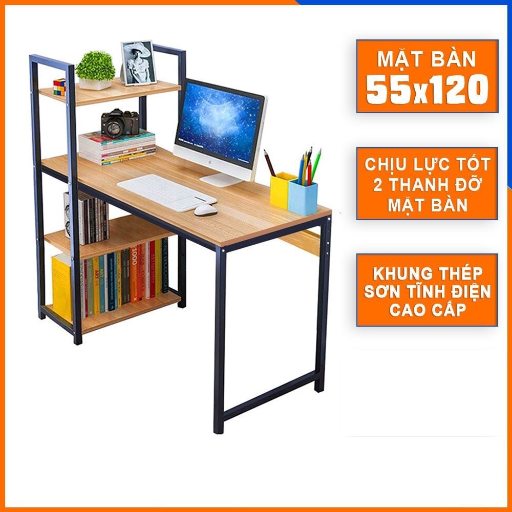 BÀN LÀM VIỆC BÀN HỌC KÈM GIÁ SÁCH - HÀNG LẮP RÁP - ĐẸP - GIÁ RẺ - CHẤT LƯỢNG CAO