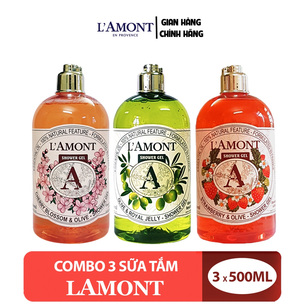 Combo 3 Chai Sữa Tắm LAMONT En Provence 500ml/chai