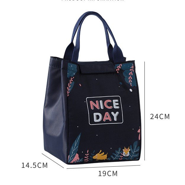 Túi đựng cơm NICE DAY với lớp giấy nhôm dày, vải Oxford giữ nhiệt nóng, lạnh hiệu quả
