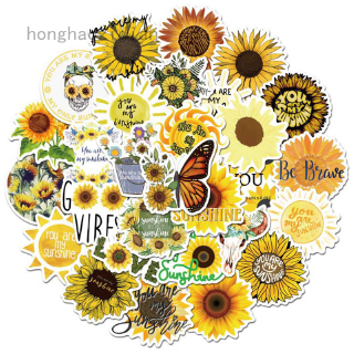Honghaozidian Bộ 50 sticker hoa hướng dương dán bình nước You are My Sunshine Aesthetic DIY