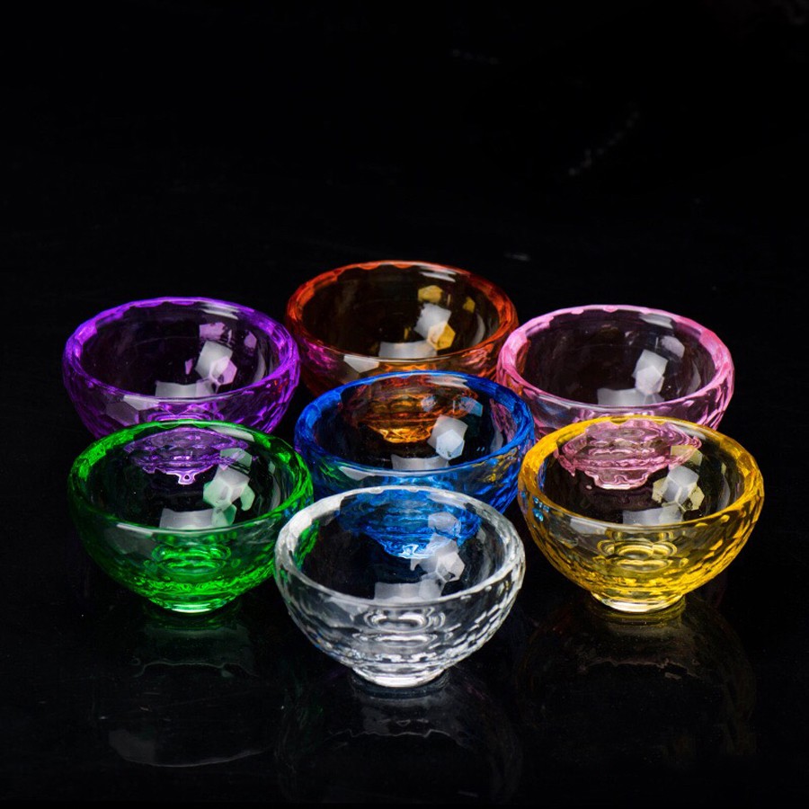 [PHÁP BẢO MINH CHÂU] CHÉN THỦY TINH 7 MÀU NHỎ - 6CM (BỘ 7 CHIẾC)