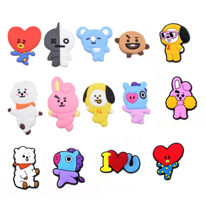 Phụ Kiện Trang Trí Giày Hình Nhân Vật Hoạt Hình Jbitz Bts Bt21 jibitz