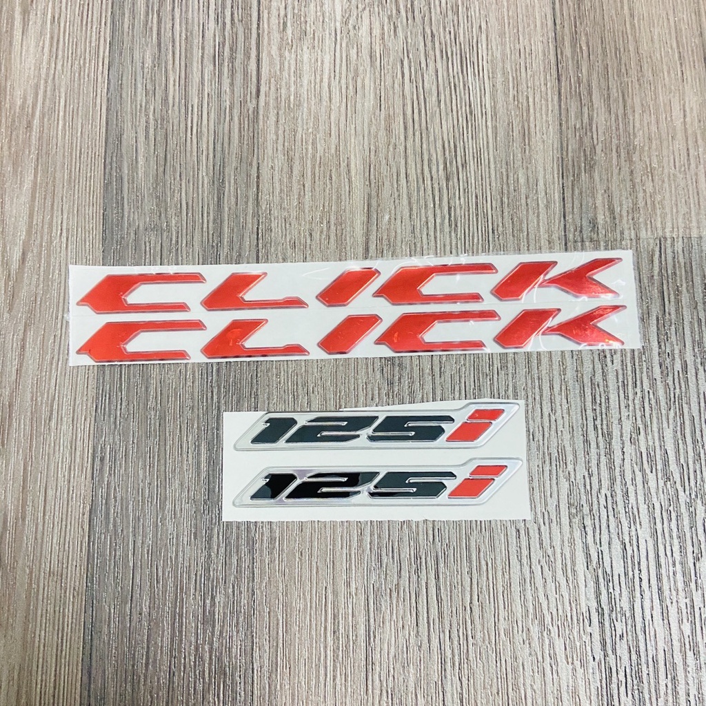 (MÀU ĐỎ) COMBO TEM CHỮ CLICK VÀ SỐ 125i, 150i HÀNG BAO ĐẸP