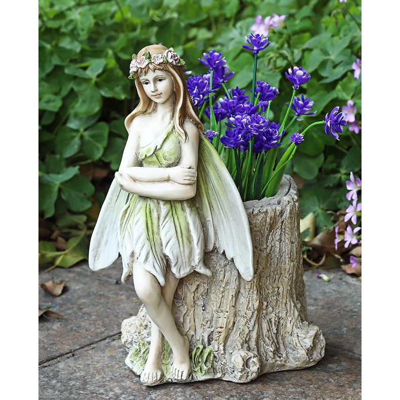 Chậu trồng cây để bàn hình tiên nữ, decor sân vườn