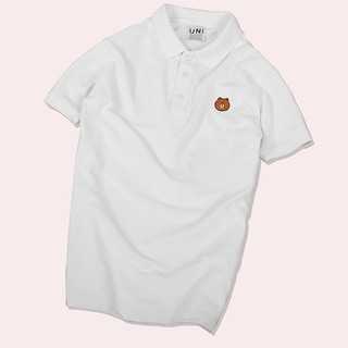 Áo Polo nam Uni dáng ôm cotton thêu gấu