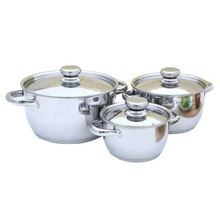 Bộ nồi Inox 430 Fivestar Standard 3 đáy nắp Inox, dùng được cho bếp từ (3 món 24cm - 20cm - 16cm)
