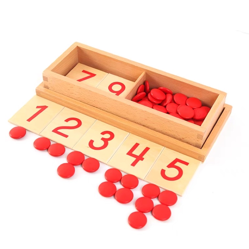 Thẻ số và hạt đếm Montessori (Cards and counters)