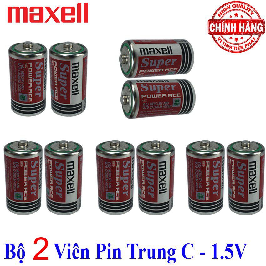 Vỉ 2 viên Pin Trung CR14P Maxell/Panasonic Super Power 1.5V - Maxell/Panasonic dùng cho bếp ga, đồng hồ, đèn pin...