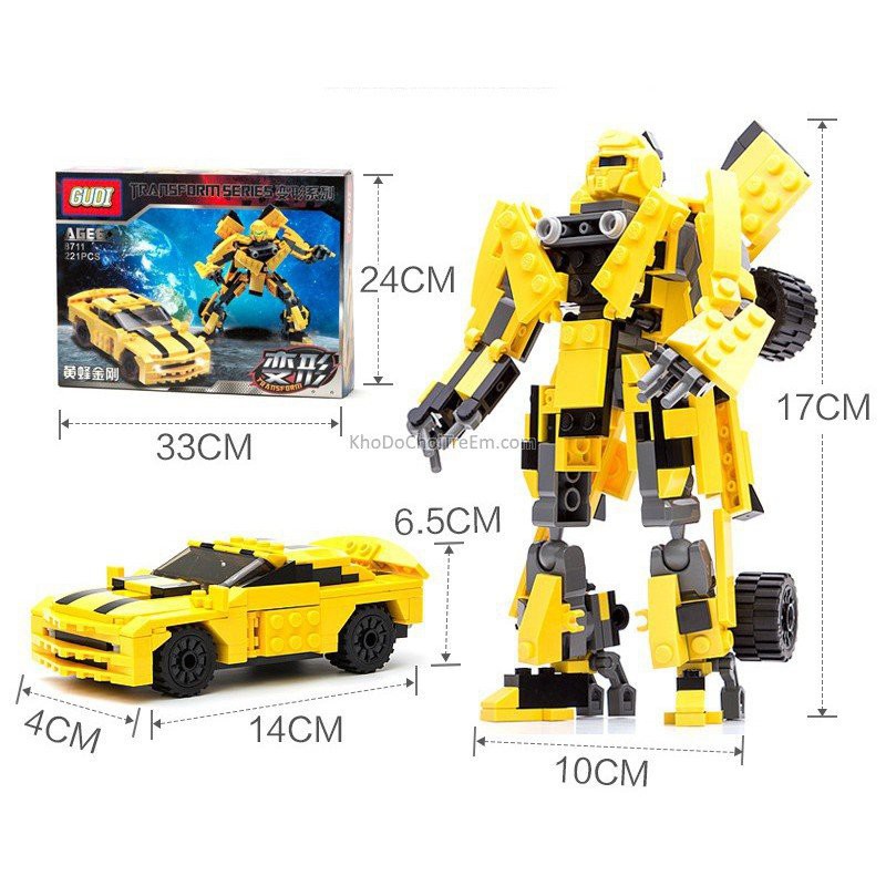 Bộ lego xếp hình robot biến hình Transformers BumbleBee 221 psc