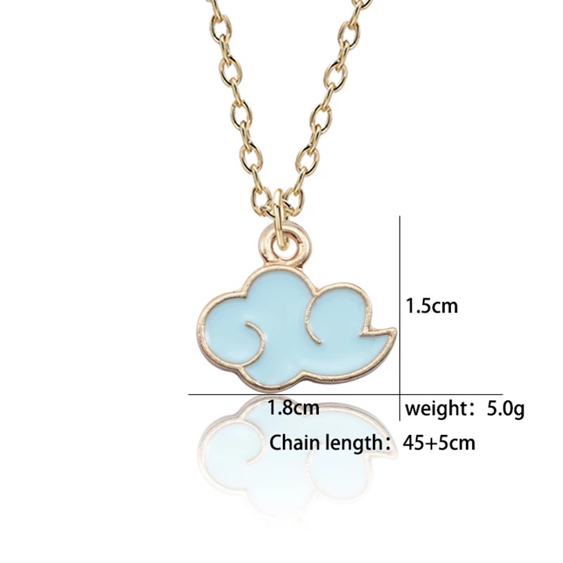 Creative and Simple Colorful Cloud Pendant Necklace, Fashionable Cartoon Golden Clavicle Chain Jewelry