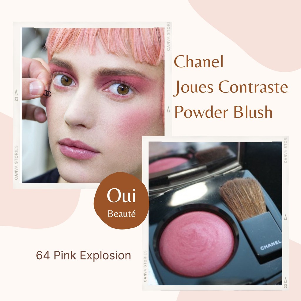 Phấn má hồng Chanel Joues Contraste Powder Blush màu 64 Pink Explosion 4g Ouibeaute