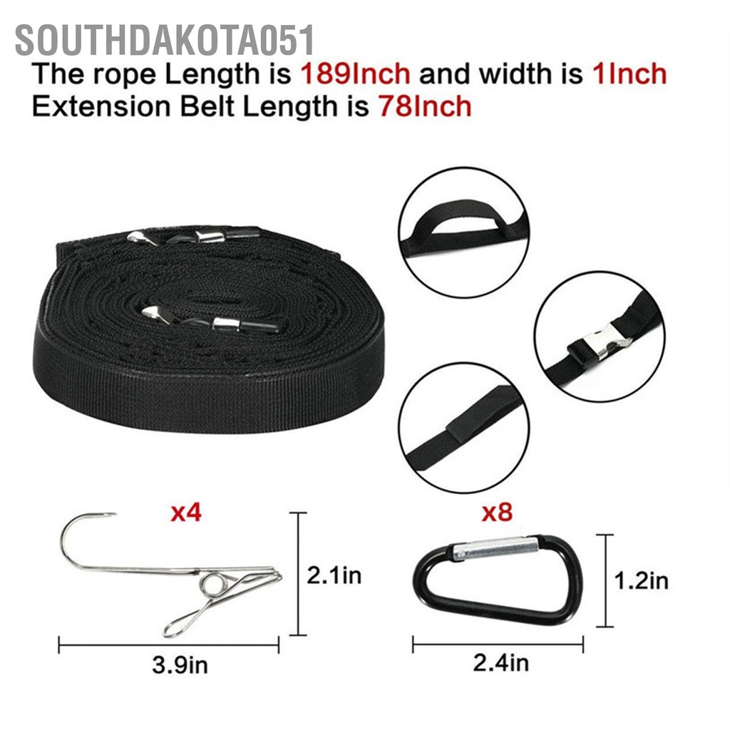 Southdakota051 Cắm trại ngoài trời Dây buộc Carabiner Polyester hợp kim nhôm Kẹp quần áo cắm lưu trữ cho các phụ kiện