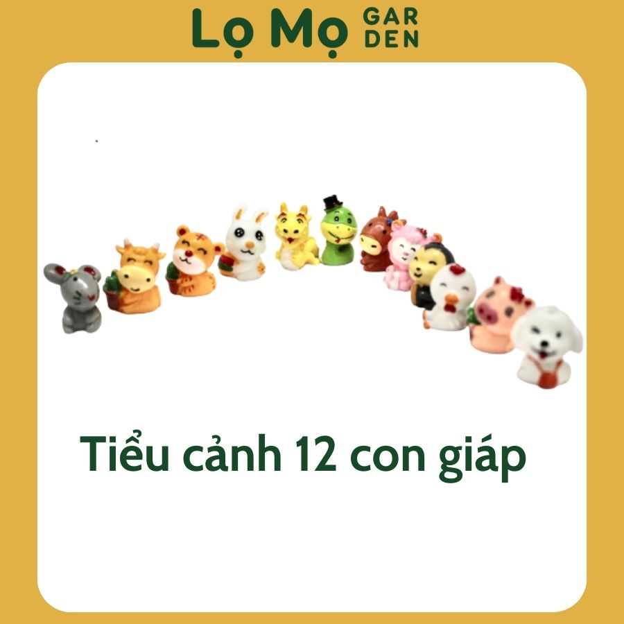 Tiểu cảnh 12 CON GIÁP trang trí bàn làm việc, tủ sách, chậu cây mini - Lọ Mọ Garden