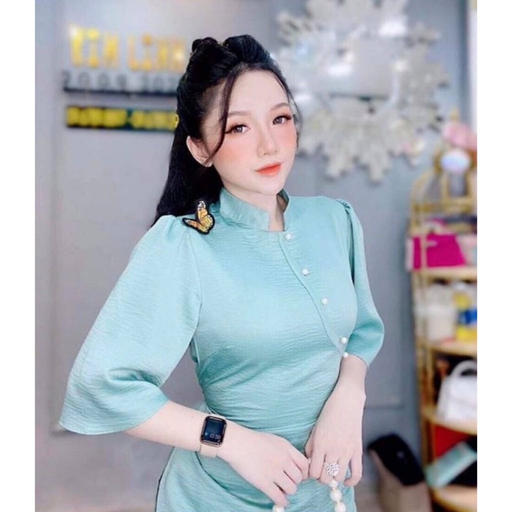 [Mã WASTCOOL giảm 15% tối đa 50K đơn 99K] Đồ lam đi chùa cao cấp AL031 kết cườm thêu bướm cực đẹp | BigBuy360 - bigbuy360.vn