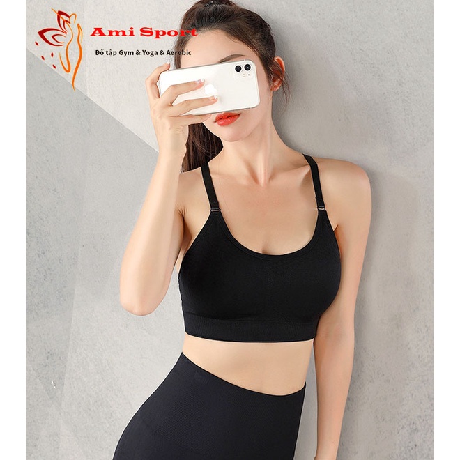 Áo bra tập Gym Yoga Aerobic vải dầy dặn, mặc tôn dáng nâng ngực, co giãn thoải mái, thấm hút mồ hôi A13