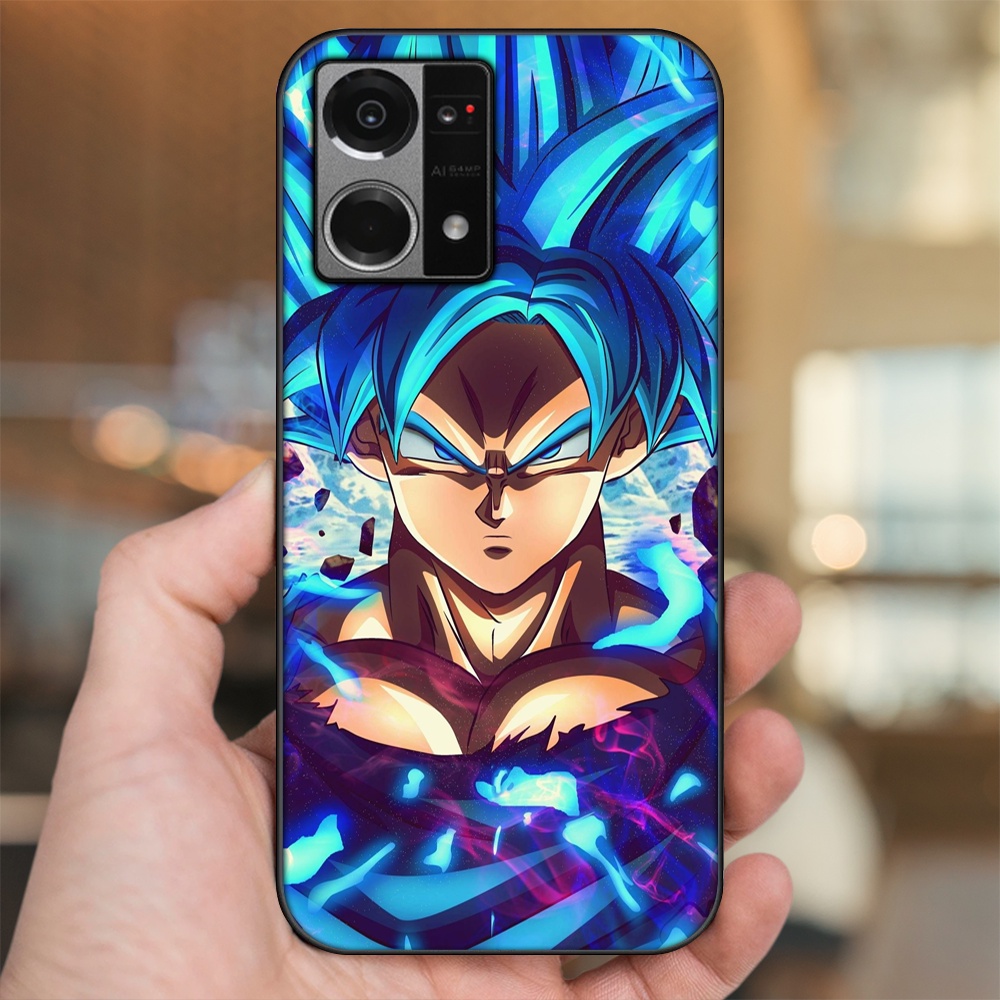 Ốp lưng Oppo Reno 7 4G viền đen in hình Goku Dragon Ball