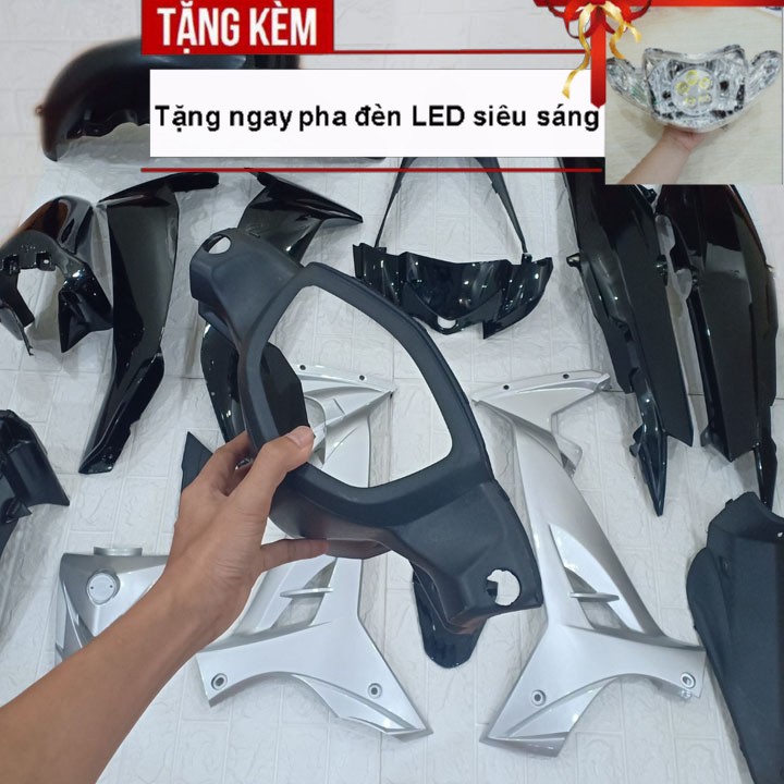 Bộ dàn áo Loại Phanh Đĩa  xe SIRIUS đời 2005 đến 2018 nhựa nguyên sinh ABS cao cấp màu ĐEN