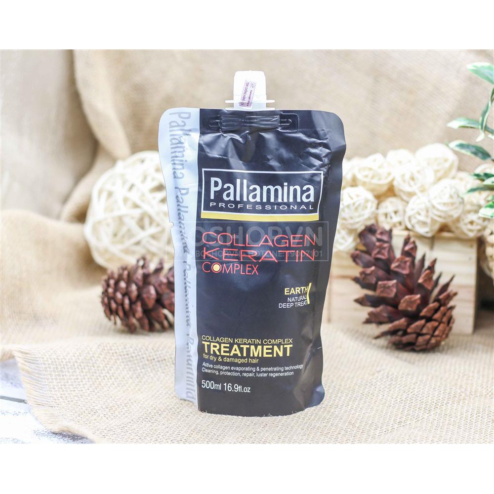 [ COSFS12 - Giảm 30K đơn 250K ] KEM HẤP - Ủ SIÊU SUÔN MƯỢT PALLAMINA COLLAGEN KERATIN COMPLEX TÚI 500ML | BigBuy360 - bigbuy360.vn