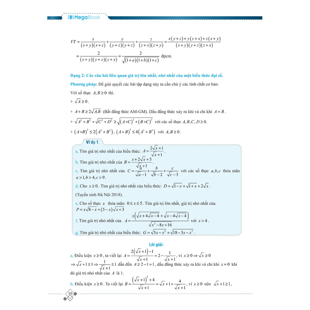 Sách - Tổng hợp chuyên đề trọng tâm thi vào 10 chuyên và học sinh giỏi - Đại số 9