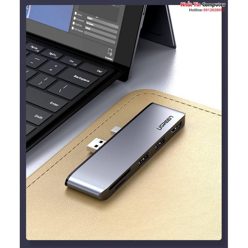Thiết bị mở rộng HDMI/USB 3.0/SD/TF cho SurFace Pro chính hãng Ugreen 70338 cao cấp