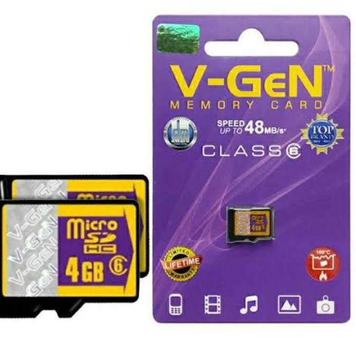 0➻ Thẻ nhớ Micro SD V-Gen 4GB Class 6 Original Vgen / MicroSD 4GB