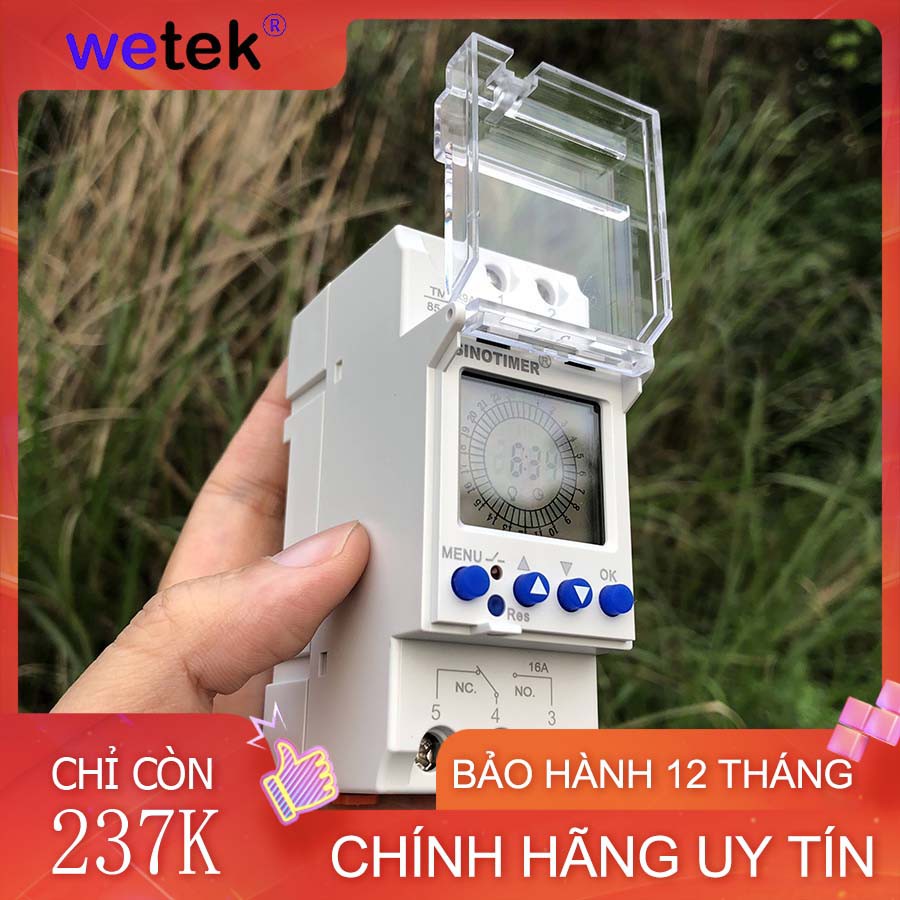 Công tắc hẹn giờ Timer 24h TM929 loại Điện tử lai Cơ Sinotimer 16A 1 cặp tiếp điểm - Rẻ đẹp lại dễ cài đặt như loại cơ