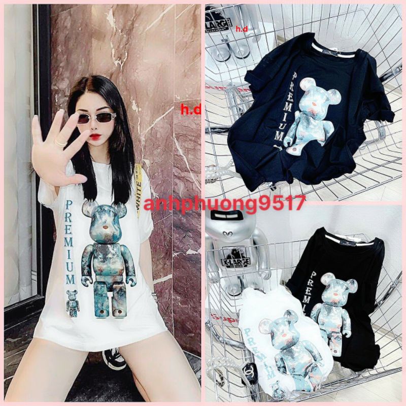 Áo phông Gấu PREM tay lỡ nam nữ unisex form rộng ullzang vải cotton mịn giá rẻ mặc đơn đôi nhóm