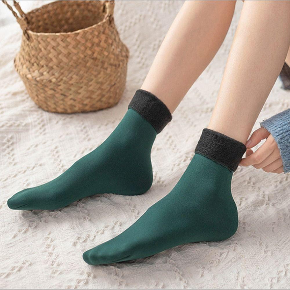 Vớ Lông Dày Dặn Màu Trơn Thoáng Khí Thời Trang Thu Đông Cho Nữ