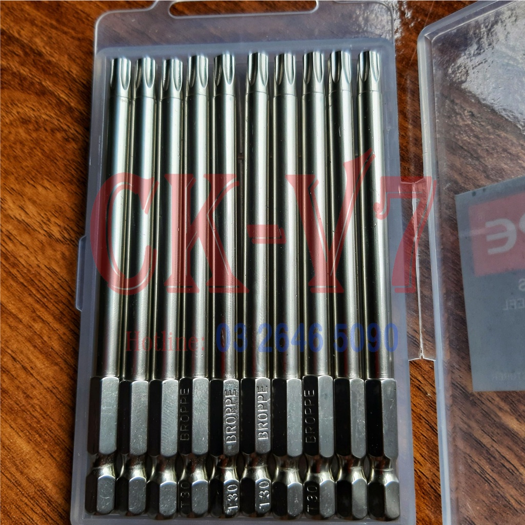Mũi vít hoa thị, lục giác bông T30 dài 100mm loại tốt