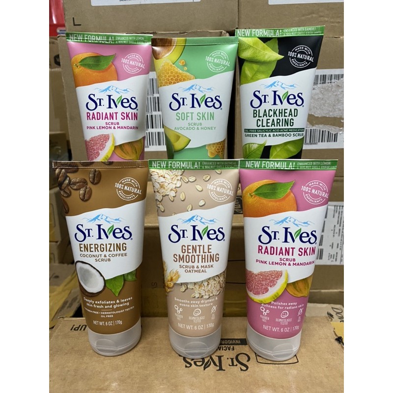 [Date 08/2024] Sữa Rửa Mặt tẩy tế bào chết sạch mụn sáng da St.Ives 170g Chính Hãng