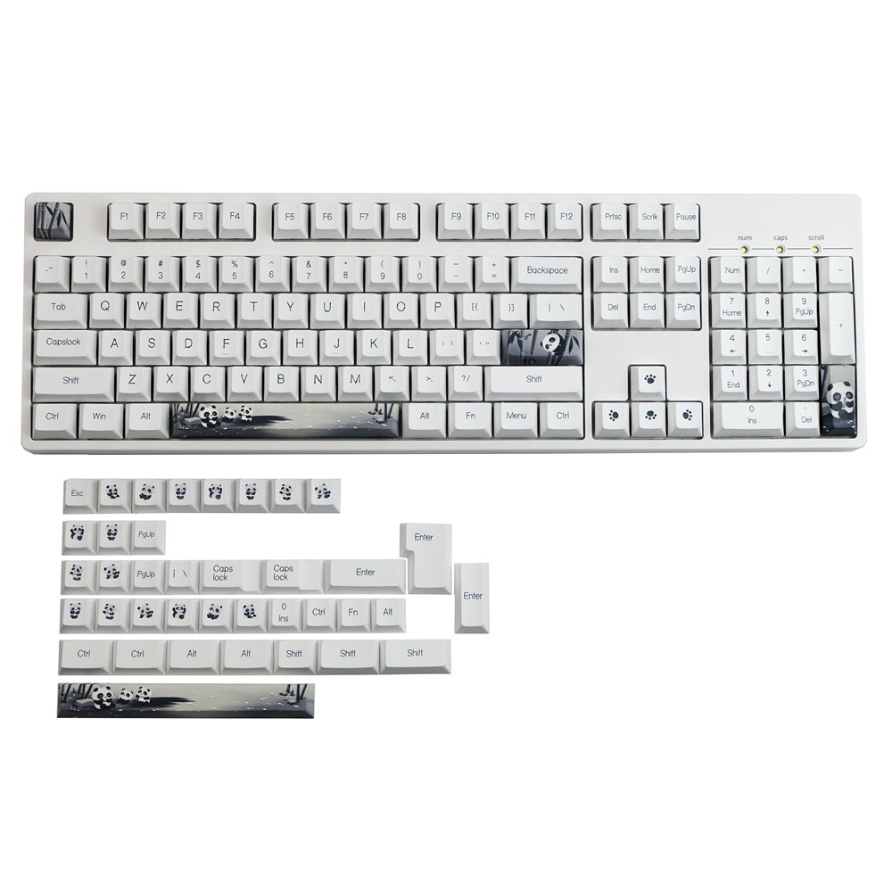 Gói phím gấu trúc GMK, 140 phím keycaps Cherry Profile DYE-SUB Cá nhân hóa GMK Keycaps cho bàn phím cơ