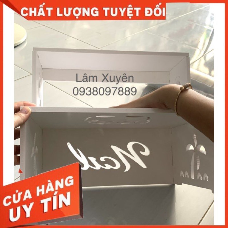 Kệ gác chân♦️GIÁ RẺ♦️có hộc đựng máy hơ gel, nhỏ gọn dễ lắp ráp, họa tiết sang trọng để vừa máy hơ gel loại 2 bàn tay