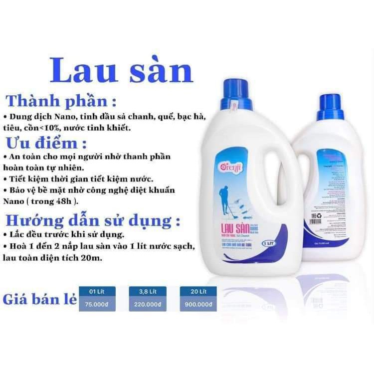 NƯỚC LAU SÀN ORENJI SẢ CHANH ĐUỔI CÔN TRÙNG AN TOÀN - KHÔNG HÓA CHẤT ORENJI LOẠI 1L VÀ 3,8L