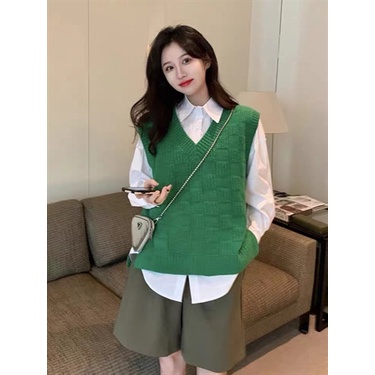 Áo Cardigan Bigsize,Áo Sweater Dệt Kim Không Tay Dáng Ôm Màu Trơn Thời Trang Xuân Thu Phong Cách Hàn Quốc