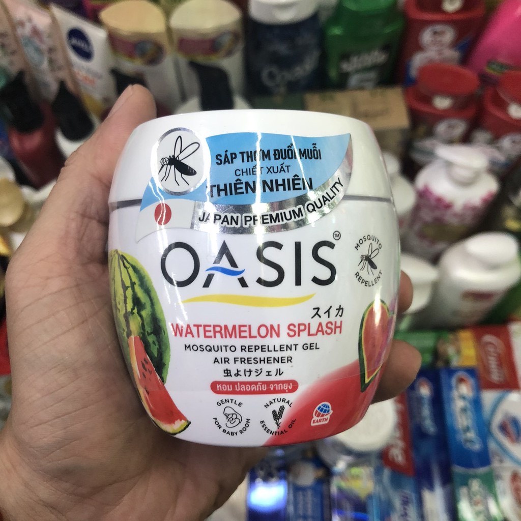 Sáp thơm đuổi muỗi OASIS Hương Dưa Hấu 180gr chất lượng Thái Lan cao cấp mosquito repellent gel Watermelon Splash