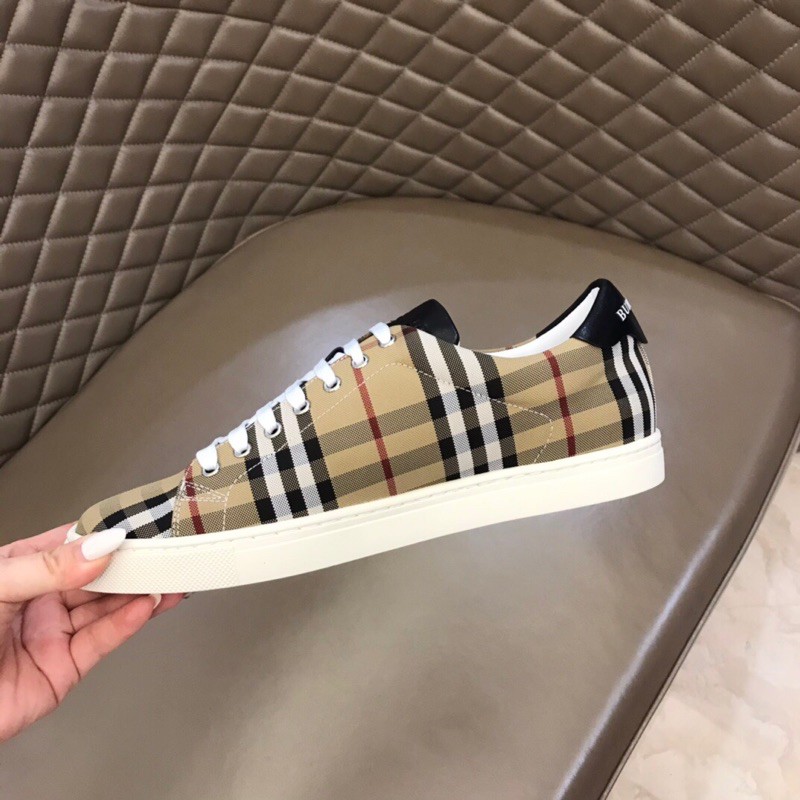 Giày thể thao/sneaker nam thương hiệu Burberry da thật cao cấp thiết kế kẻ caro cổ điển phong cách